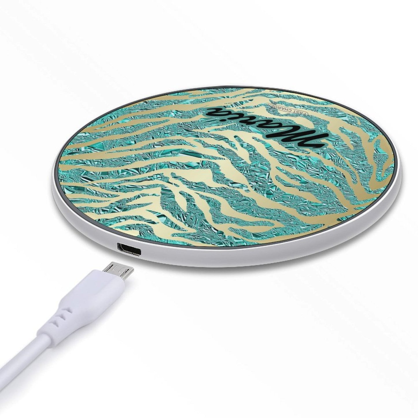 Wireless Charging Pad Safari Turquoise 15, Personalized