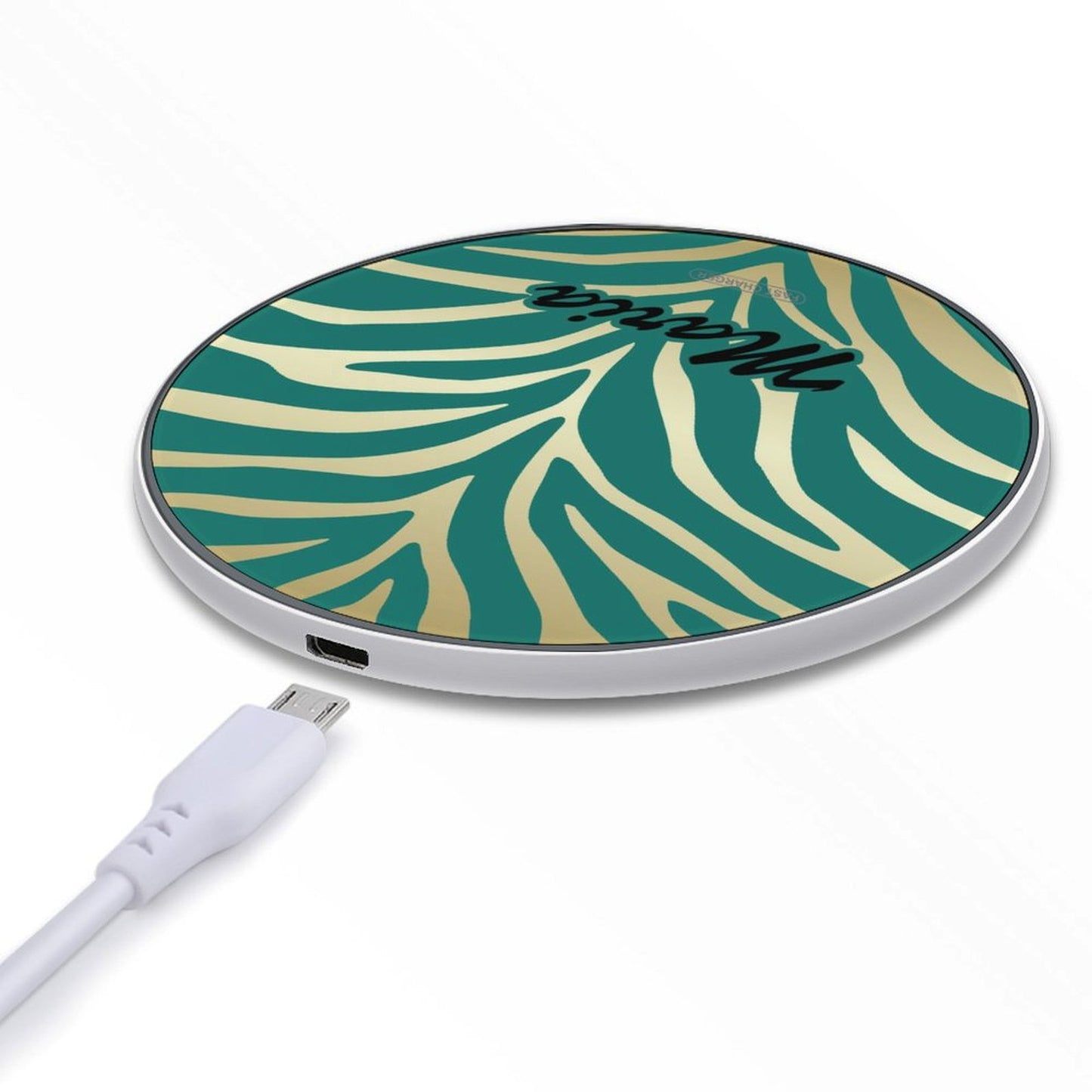 Wireless Charging Pad Safari Turquoise 14, Personalized