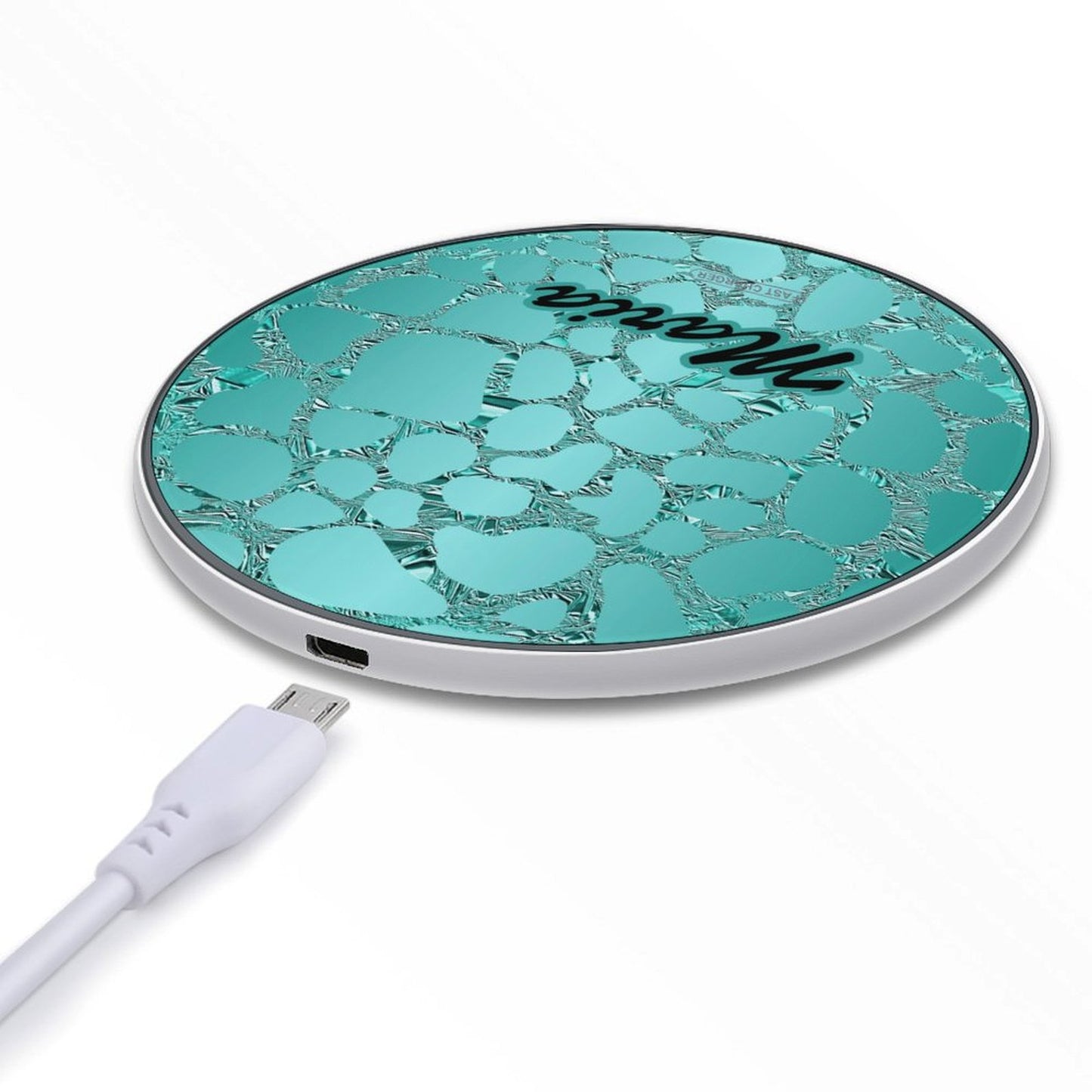 Wireless Charging Pad Safari Turquoise 10, Personalized