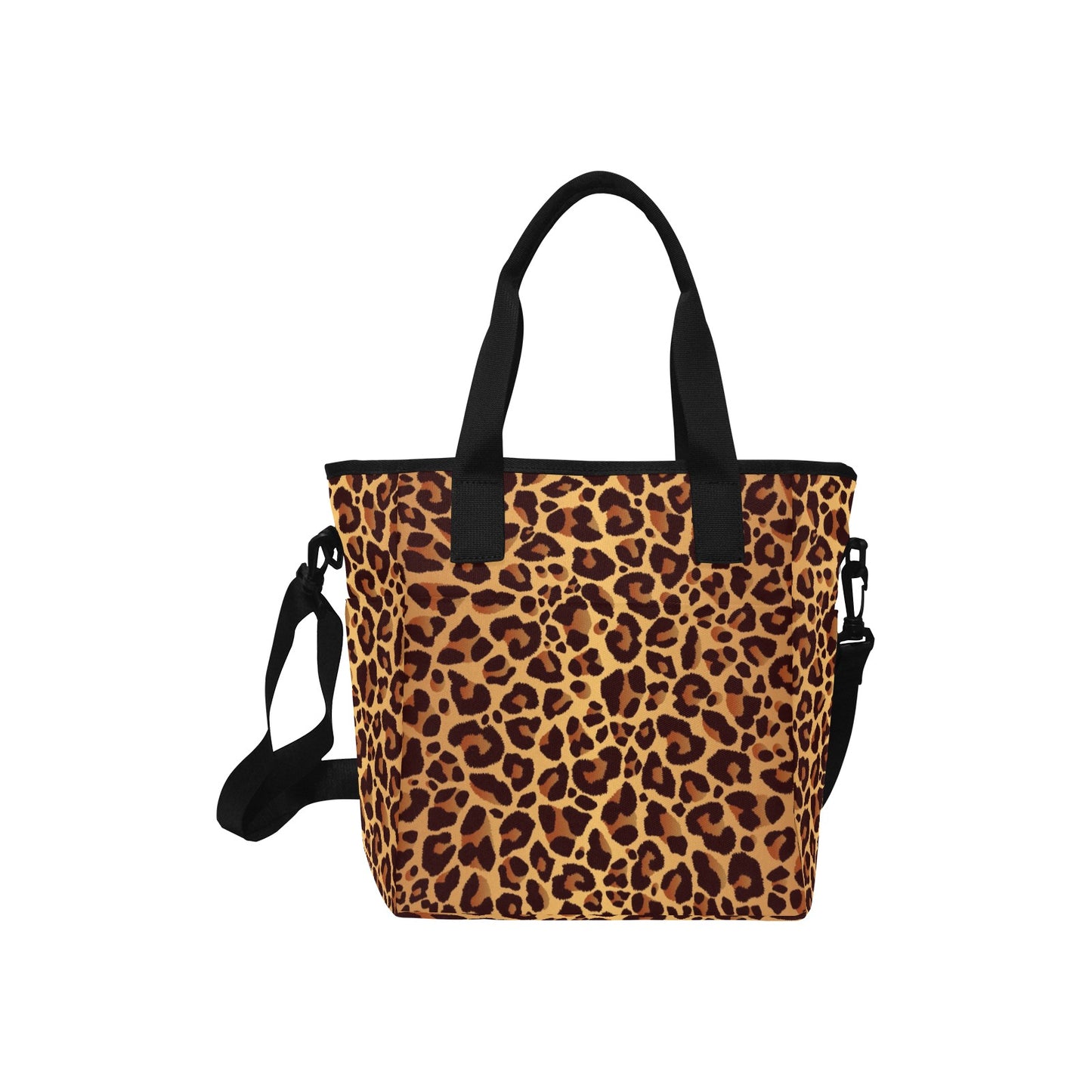 Leopard Pattern Insulated Tote Bag with Shoulder Strap