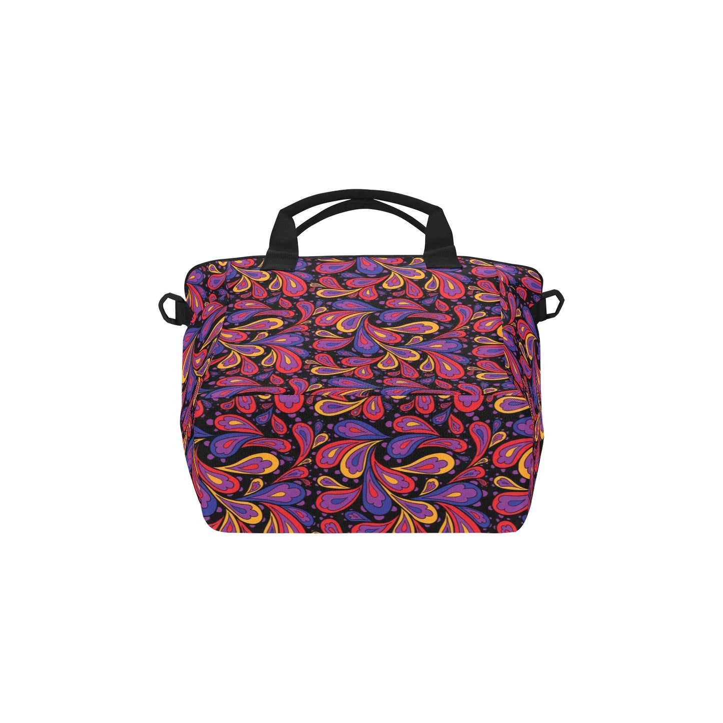 Doodle Paisley Pattern Insulated Tote Bag with Shoulder Strap