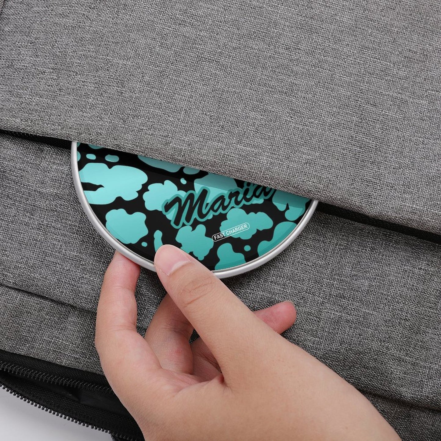 Wireless Charging Pad Safari Turquoise 4, Personalized