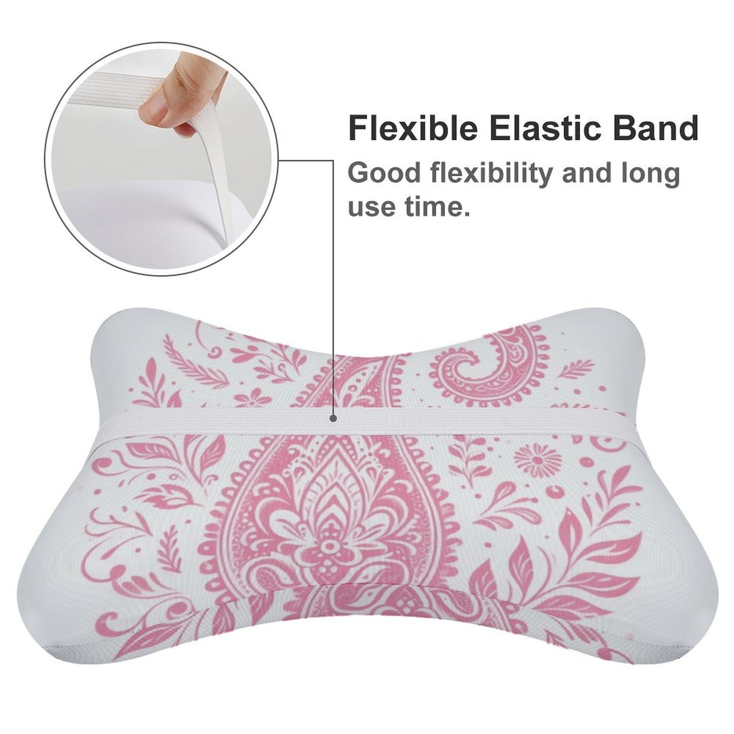 Car Pillow Set of 2 -Pink Paisley Print