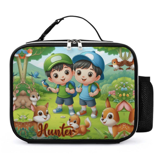 Boys Lunch Bag with Detachable Buckled Handle, Personalized