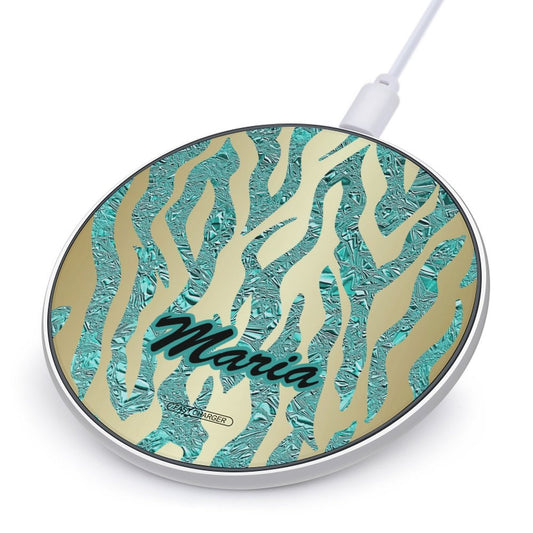 Wireless Charging Pad Safari Turquoise 6, Personalized