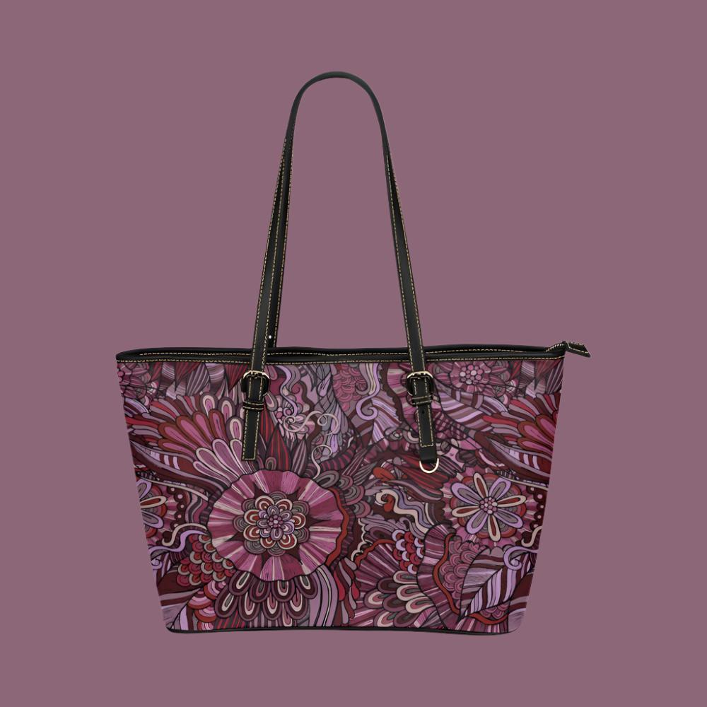 Women Floral Leather Tote Bags