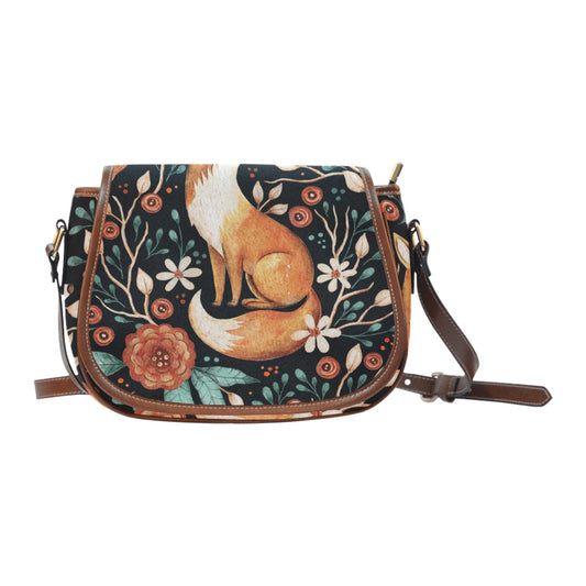 Enchanted Forest Woodland Fox Saddle Bag, Women Cross body Bag, Nature theme bag, Woodland Animals