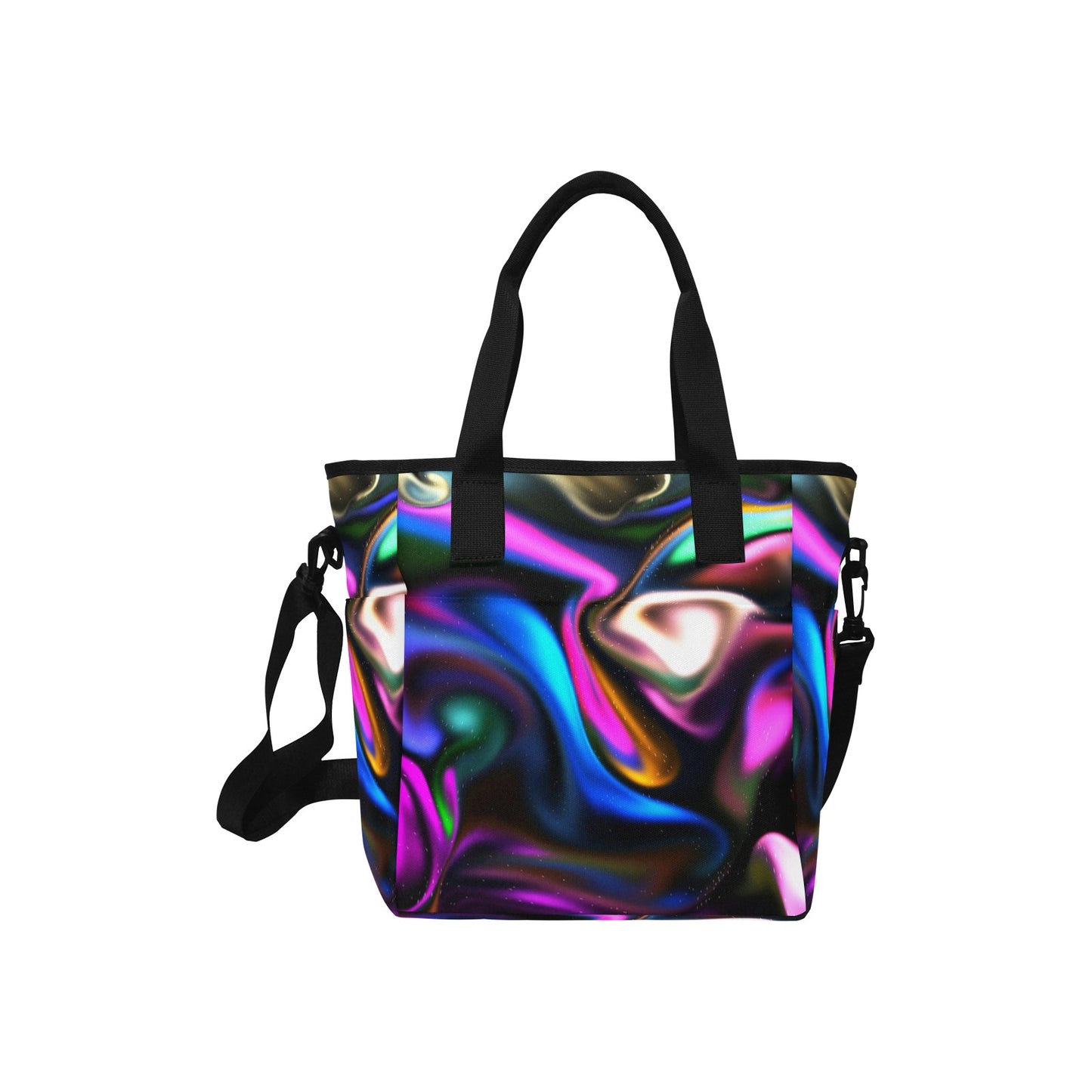 Blurred Abstract Pattern Insulated Tote Bag with Shoulder Strap