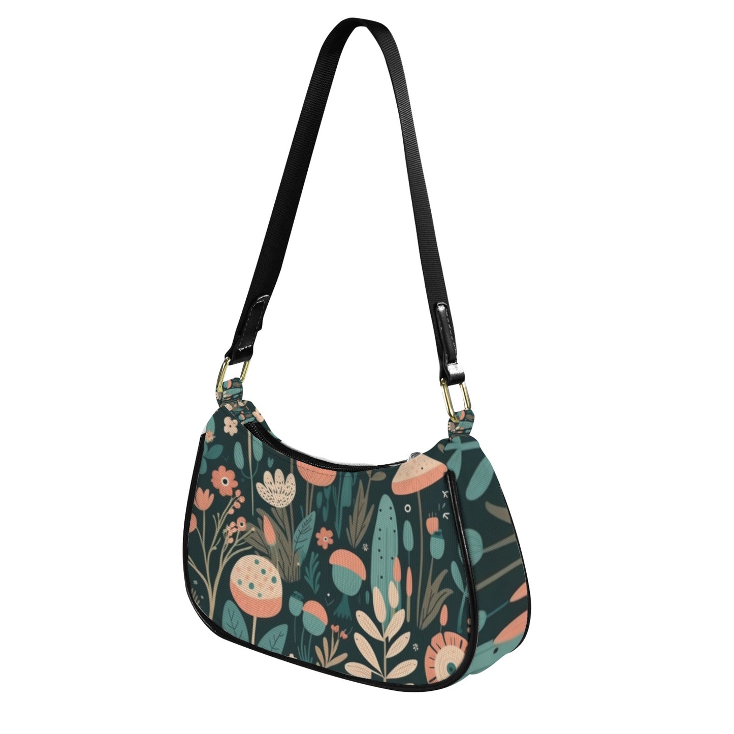 Enchanted Forest Women's Shoulder Bag-Black Strap