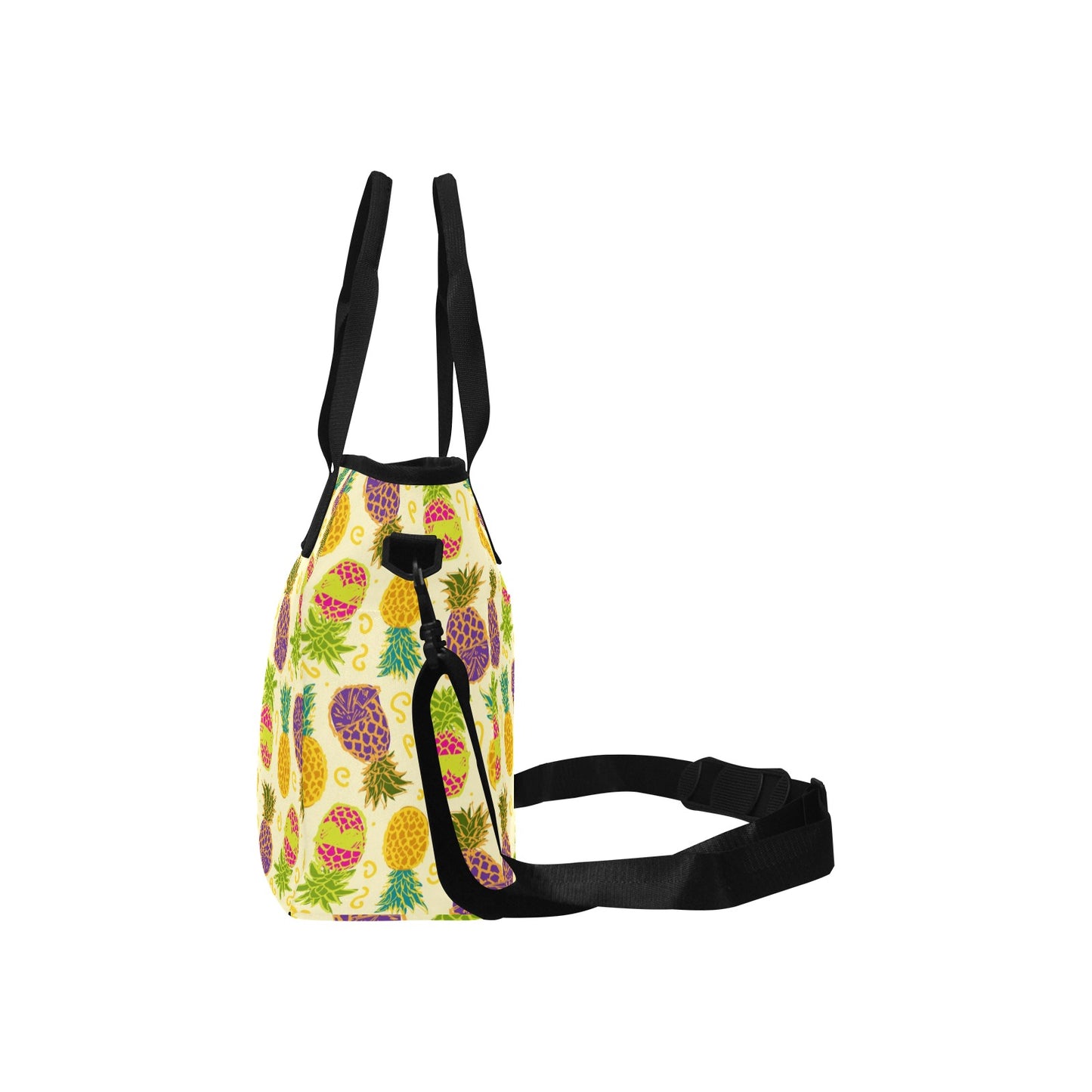 Colorful Pineapples Insulated Tote Bag with Shoulder Strap