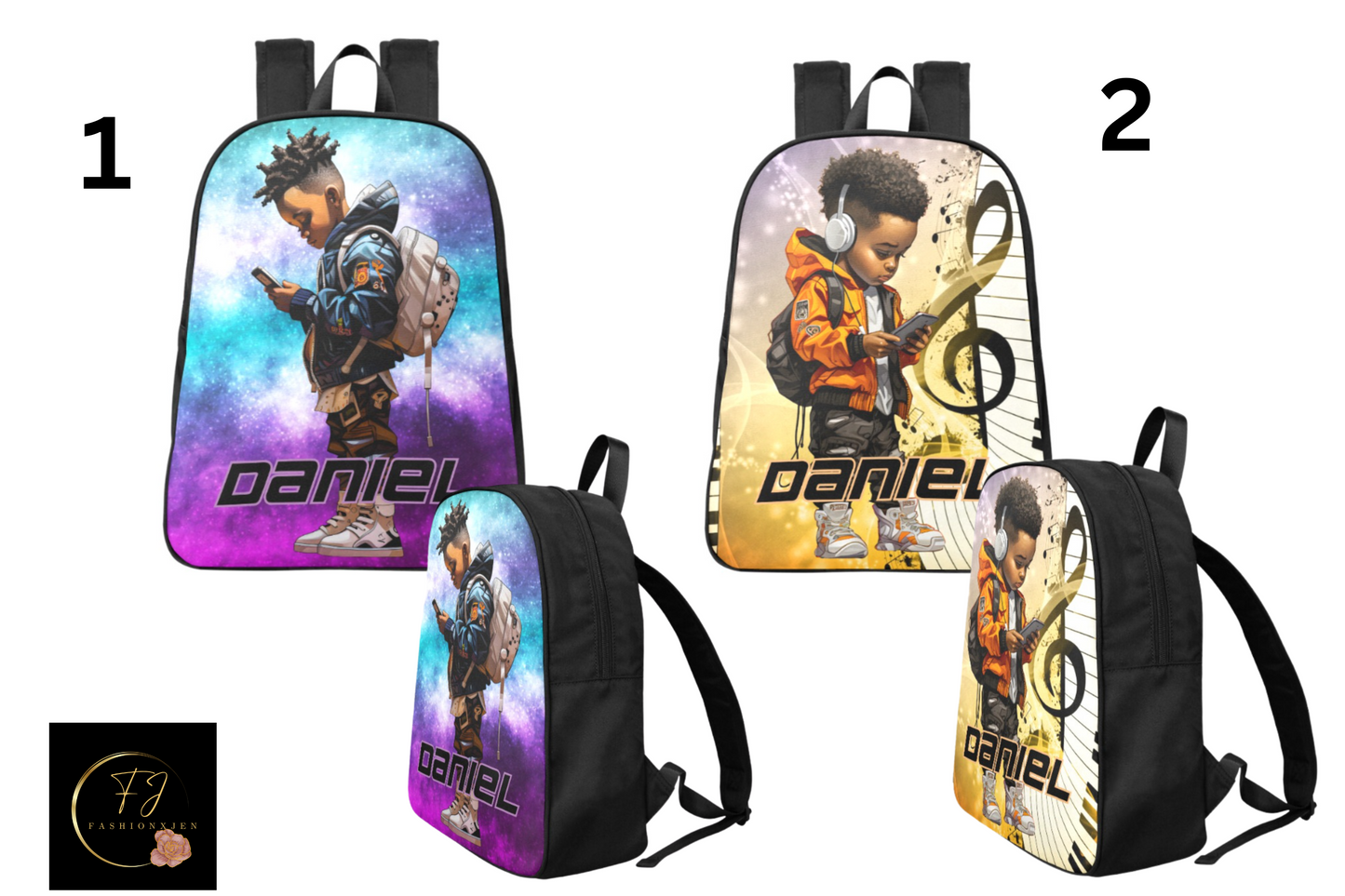 Personalized Boys Backpacks/Boys school bags/Black boys Lunch Bags/Backpack Lunch bag set