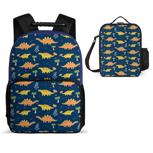 Dinasaur Shoulder Backpack Set, Dinasaur Thermal Insulated Lunch Bag Set