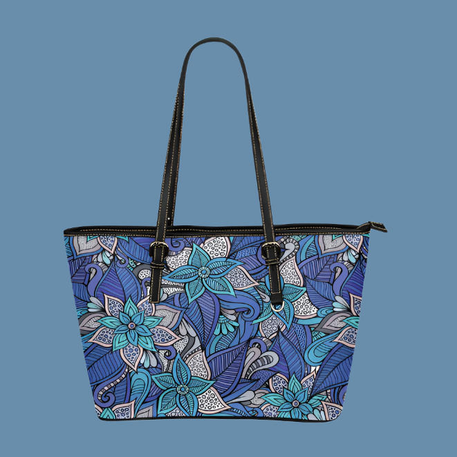 Women Floral Leather Tote Bags