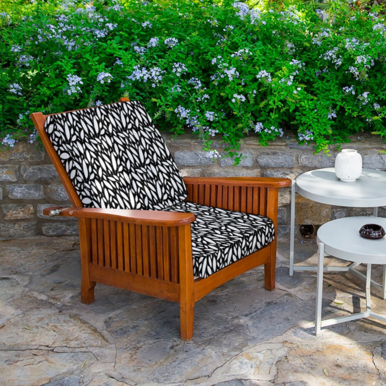 Black and White Floral Outdoor waterproof sofa cover