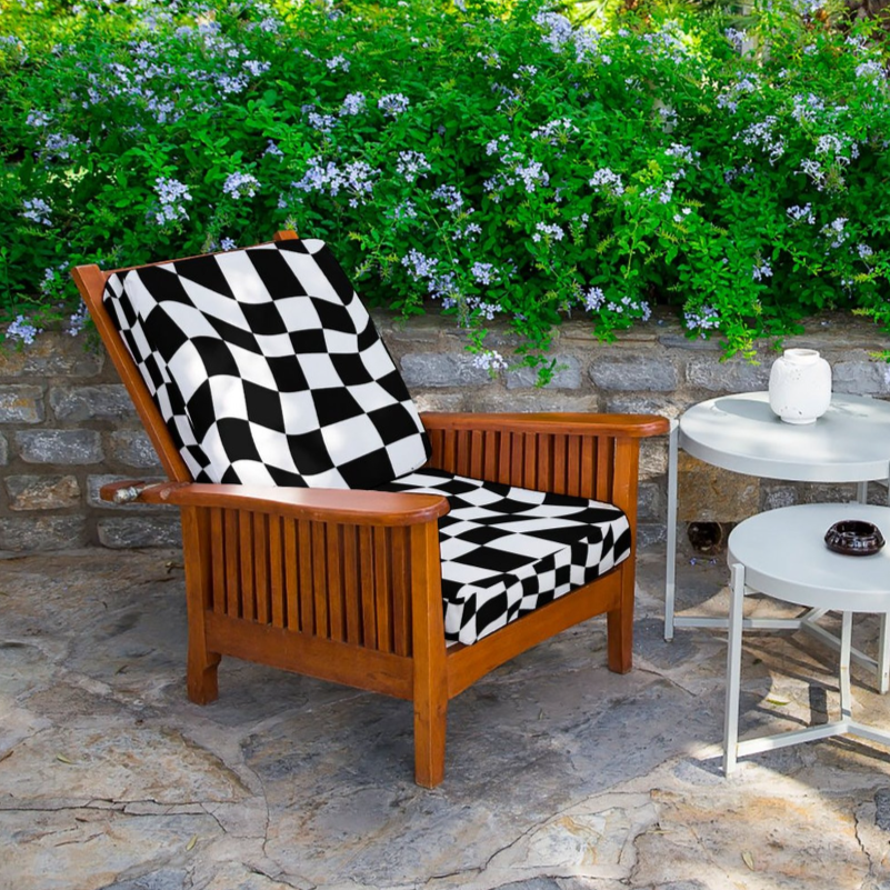 Black and White Checkered Outdoor waterproof sofa cover