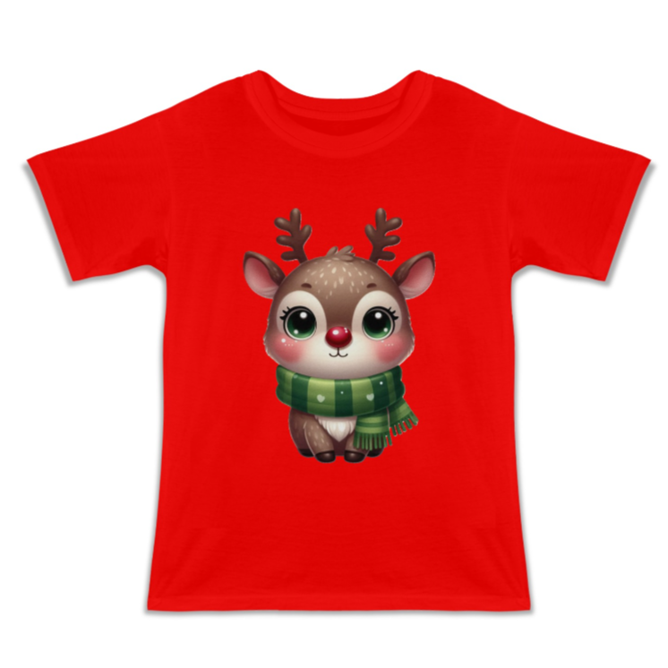 Reindeer Kids' Christmas Black T-Shirt