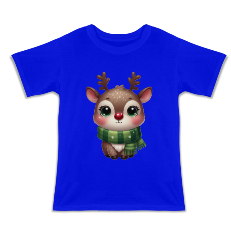 Reindeer Kids' Christmas Black T-Shirt