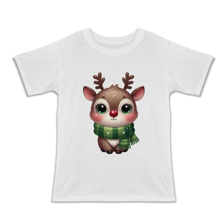 Reindeer Kids' Christmas Black T-Shirt