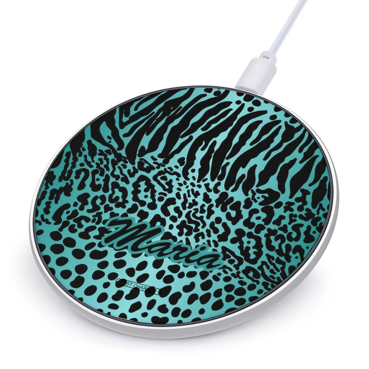 Wireless Charging Pad Safari Turquoise 9, Personalized