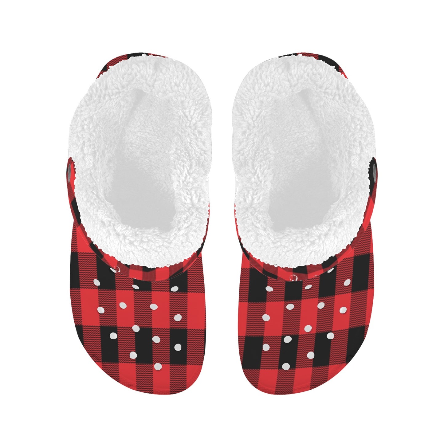 Christmas Red Fleece Lined Foam Clogs for Adults