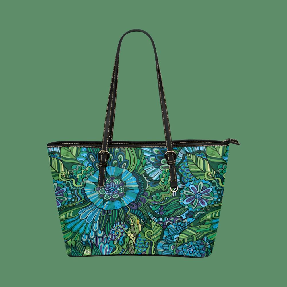 Women Floral Leather Tote Bags