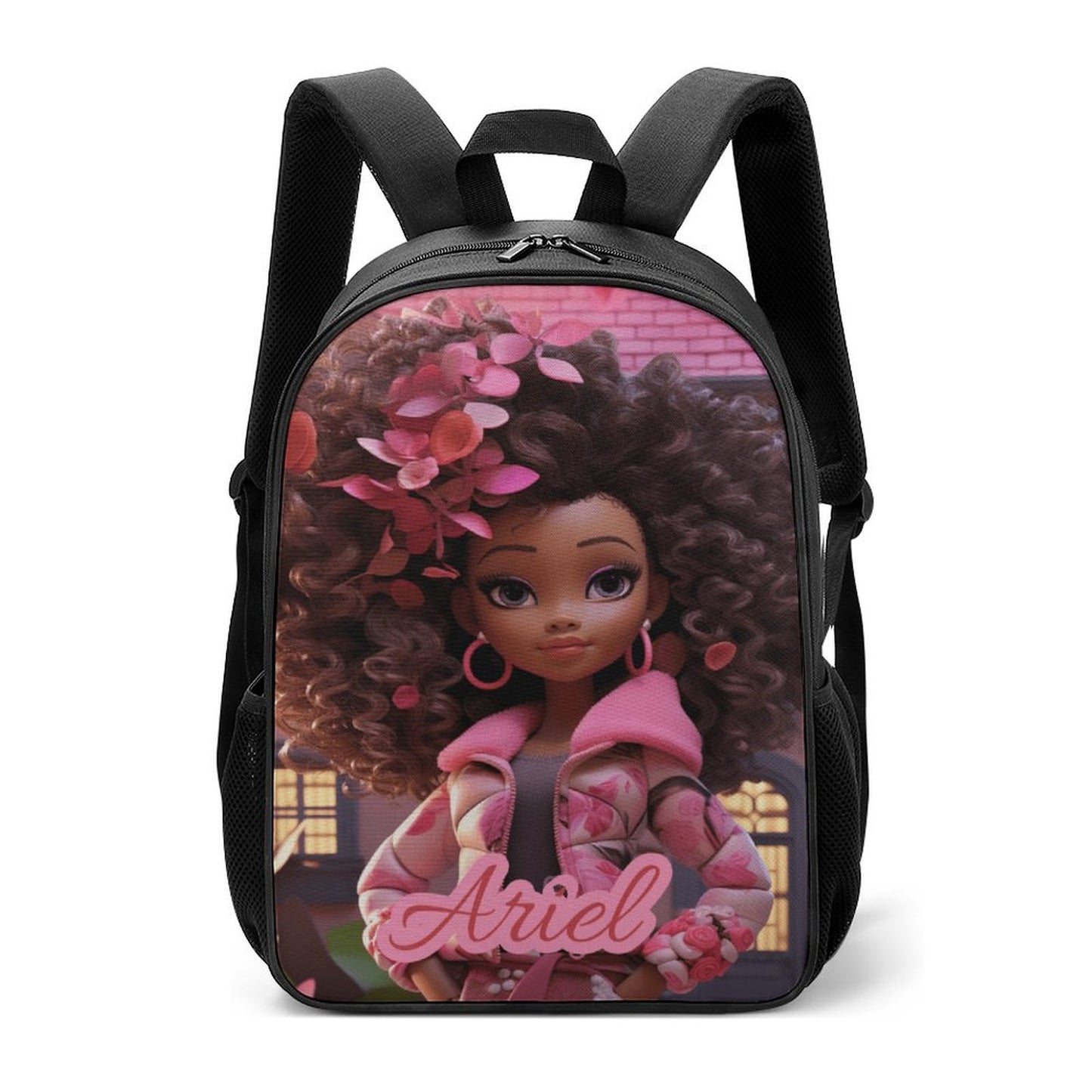 Children backpack Black Doll, Princess, Personalized