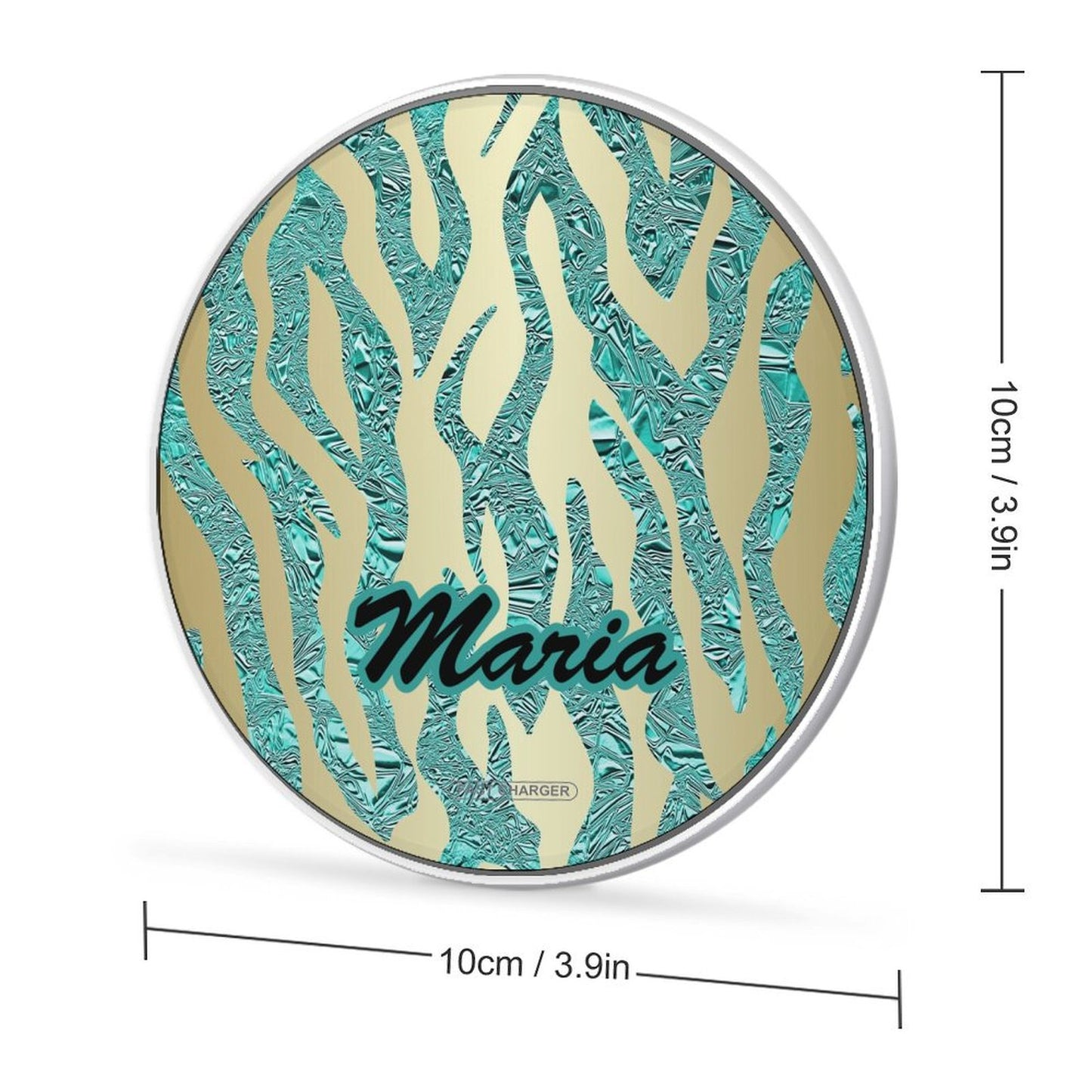 Wireless Charging Pad Safari Turquoise 6, Personalized