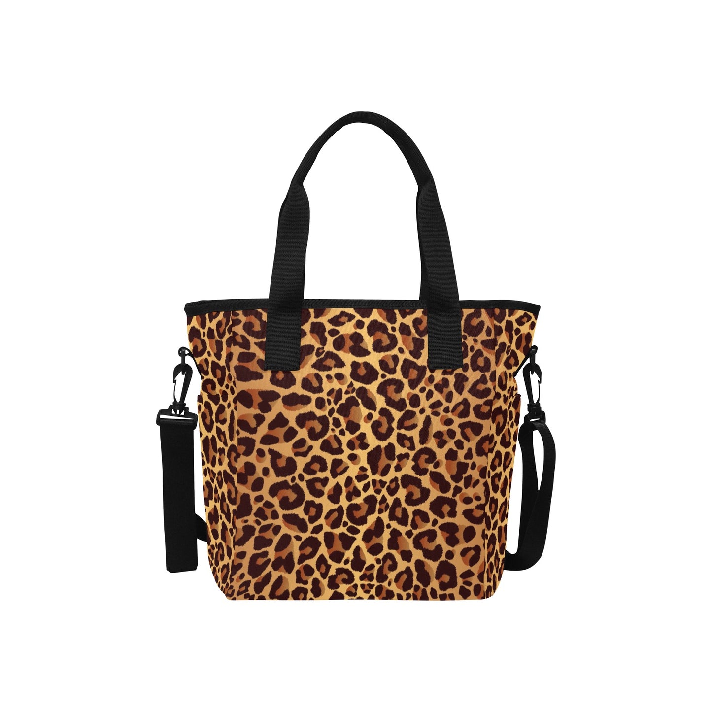 Leopard Pattern Insulated Tote Bag with Shoulder Strap