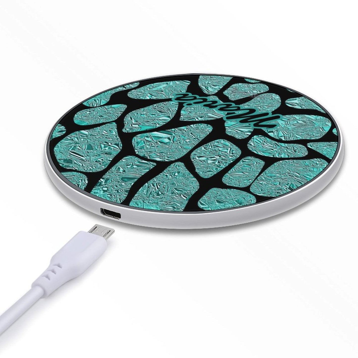 Wireless Charging Pad Safari Turquoise 7, Personalized