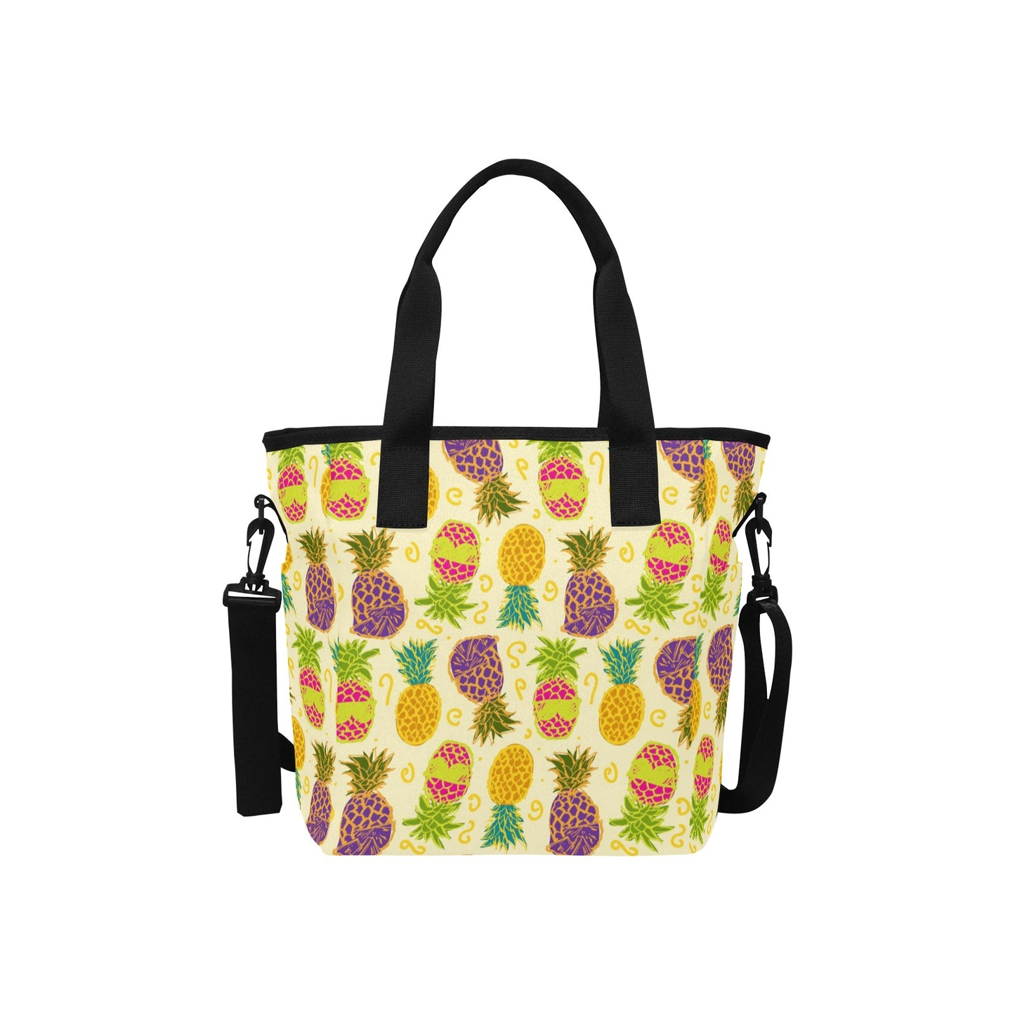 Colorful Pineapples Insulated Tote Bag with Shoulder Strap