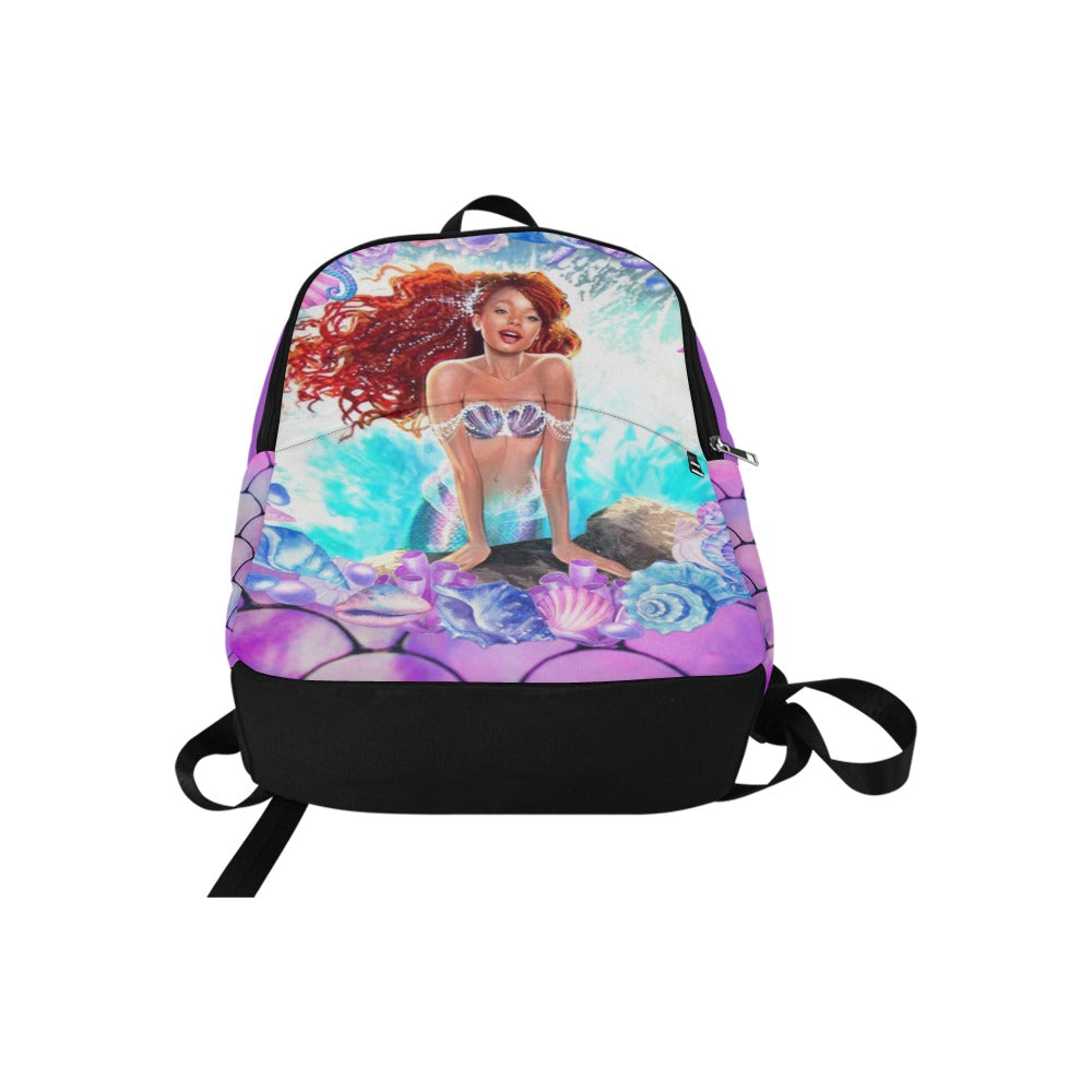 Personalized Mermaid Backpack set, Black Mermaid school bag, Lunch bag, Water bottle, pencil pouch, Black Ariel Backpack, back to school