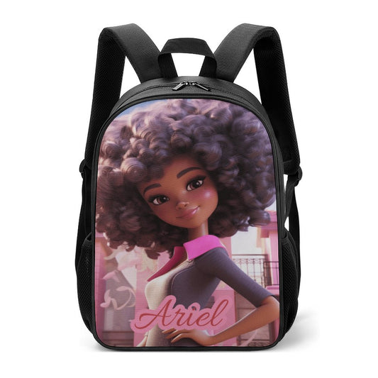 Children backpack Black Doll, Princess, Personalized