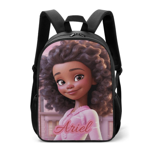 Children backpack Black Doll, Princess, Personalized