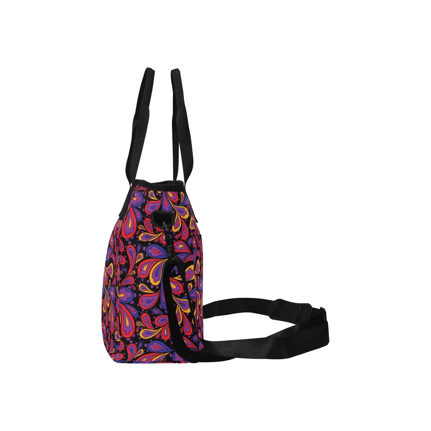 Doodle Paisley Pattern Insulated Tote Bag with Shoulder Strap