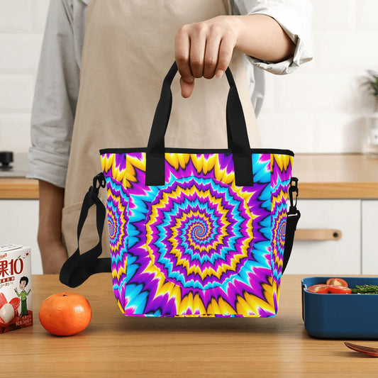 Colorful Growing Sphere Insulated Tote Bag with Shoulder Strap