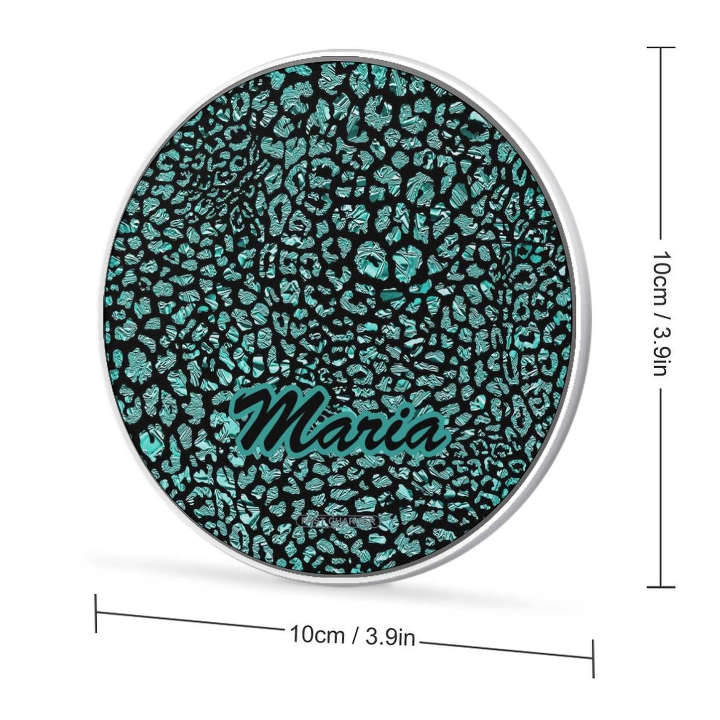 Wireless Charging Pad Safari Turquoise 12, Personalized