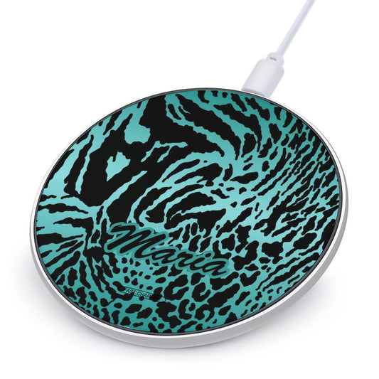 Wireless Charging Pad Safari Turquoise 11, Personalized