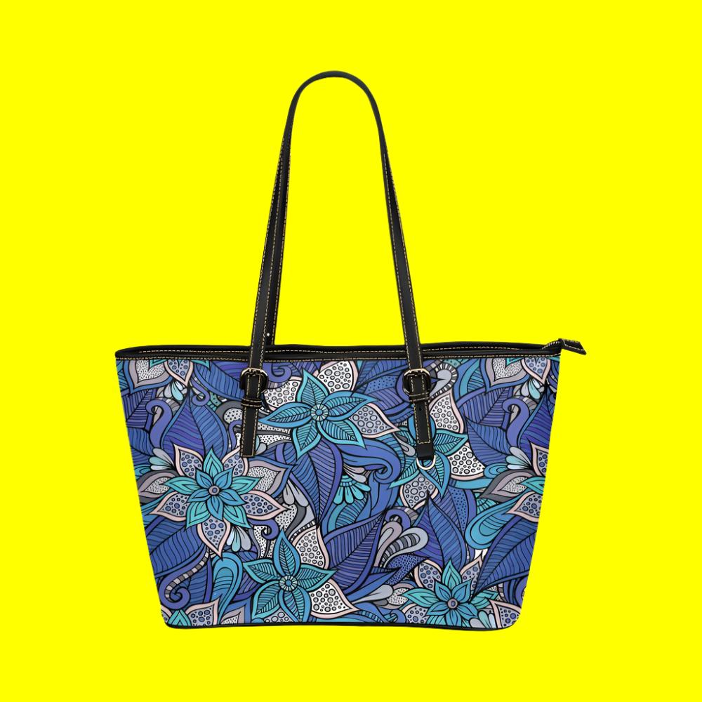 Women Floral Leather Tote Bags