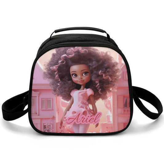 Black Doll Lunch Bag for Kids