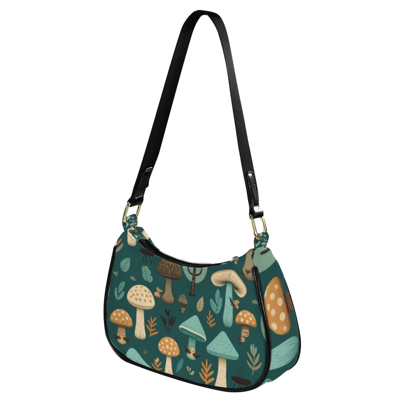 Green Mushy Women's Shoulder Bag-Black Strap