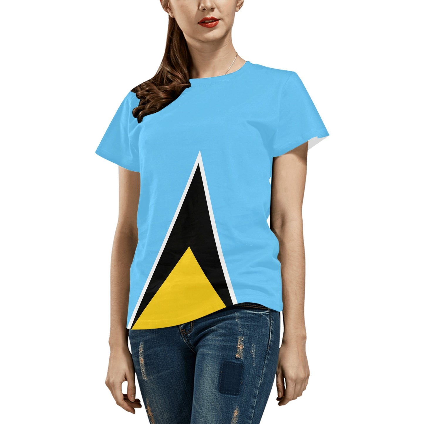 St Lucia Flag All Over Print T-Shirt for Women