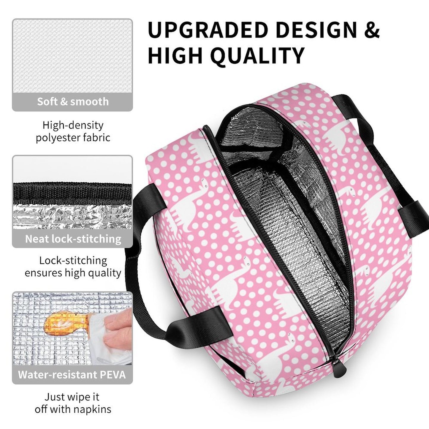 Dinasaur Shoulder Backpack Set, Dinasaur Thermal Insulated Lunch Bag Set