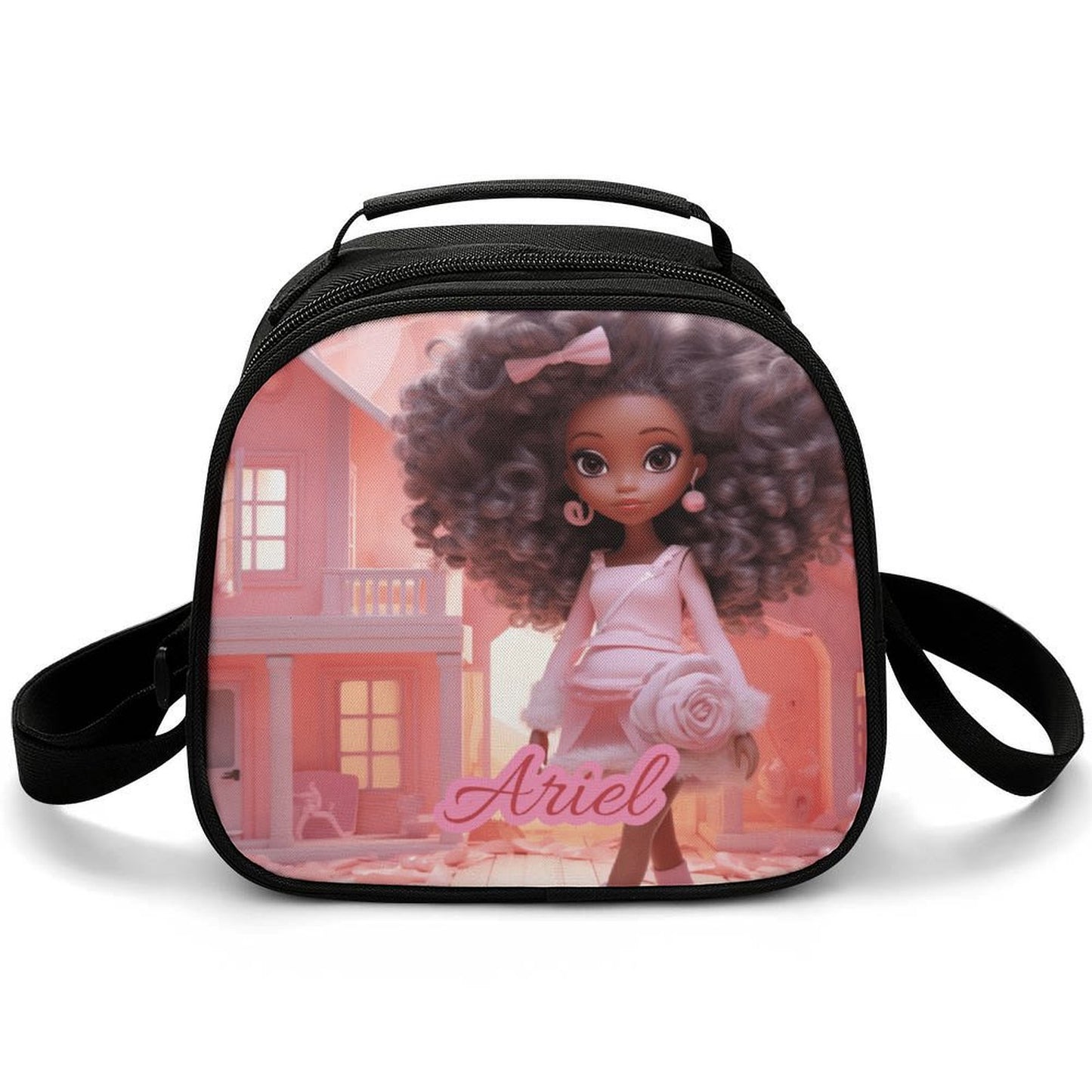 Black Doll Lunch Bag for Kids