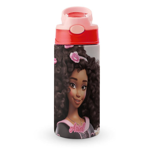 Children's water bottle, Balack doll, Personalized