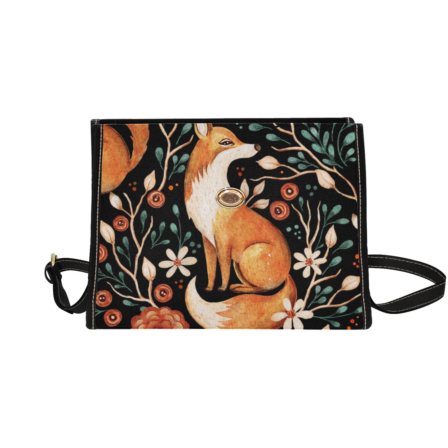 Enchanted Forest Woodland Fox Canvas Bag, Women Cross body Bag, Nature theme bag, Woodland Animals