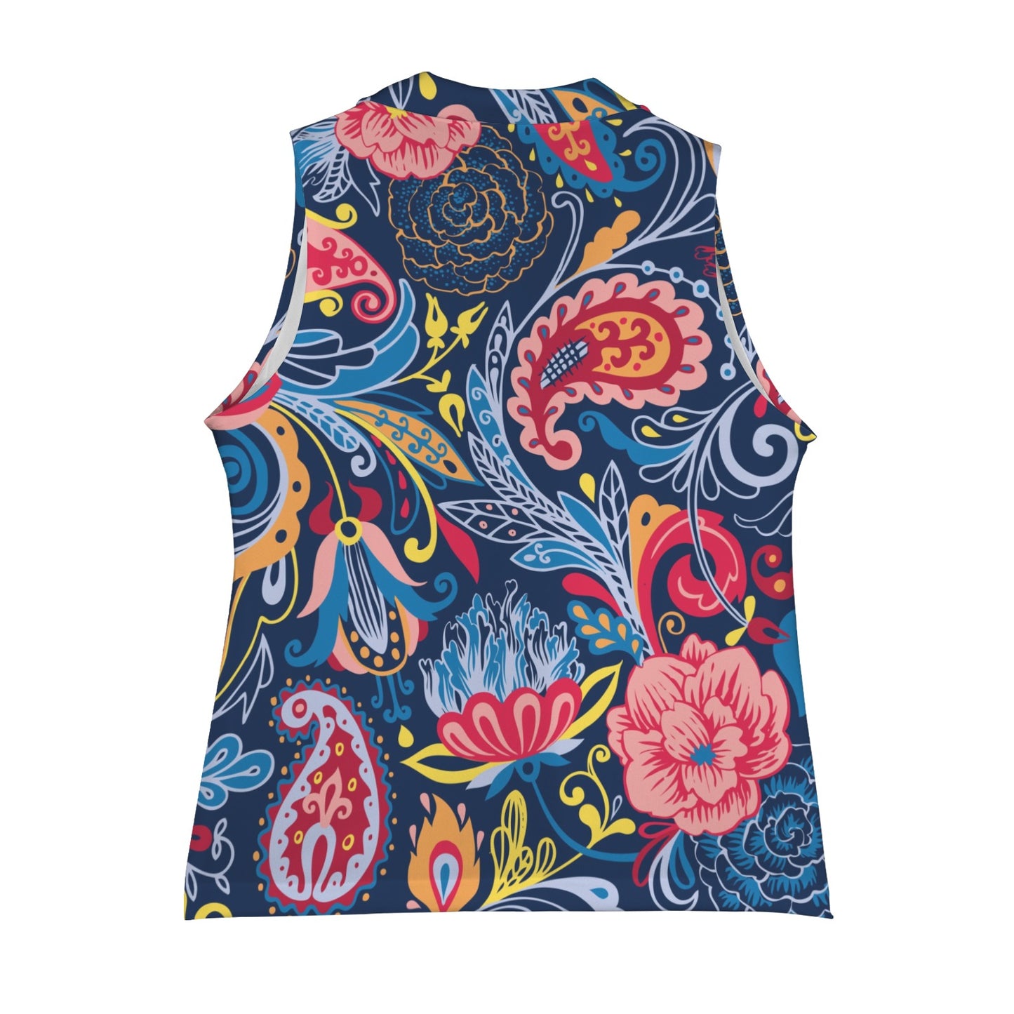 Paisley pattern Women's Sleeveless Multi - Color Blazer