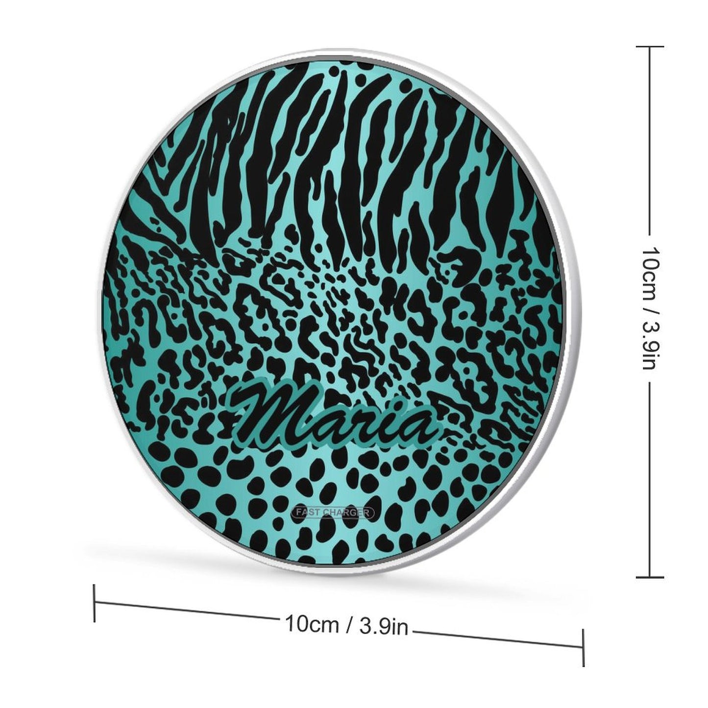 Wireless Charging Pad Safari Turquoise 9, Personalized