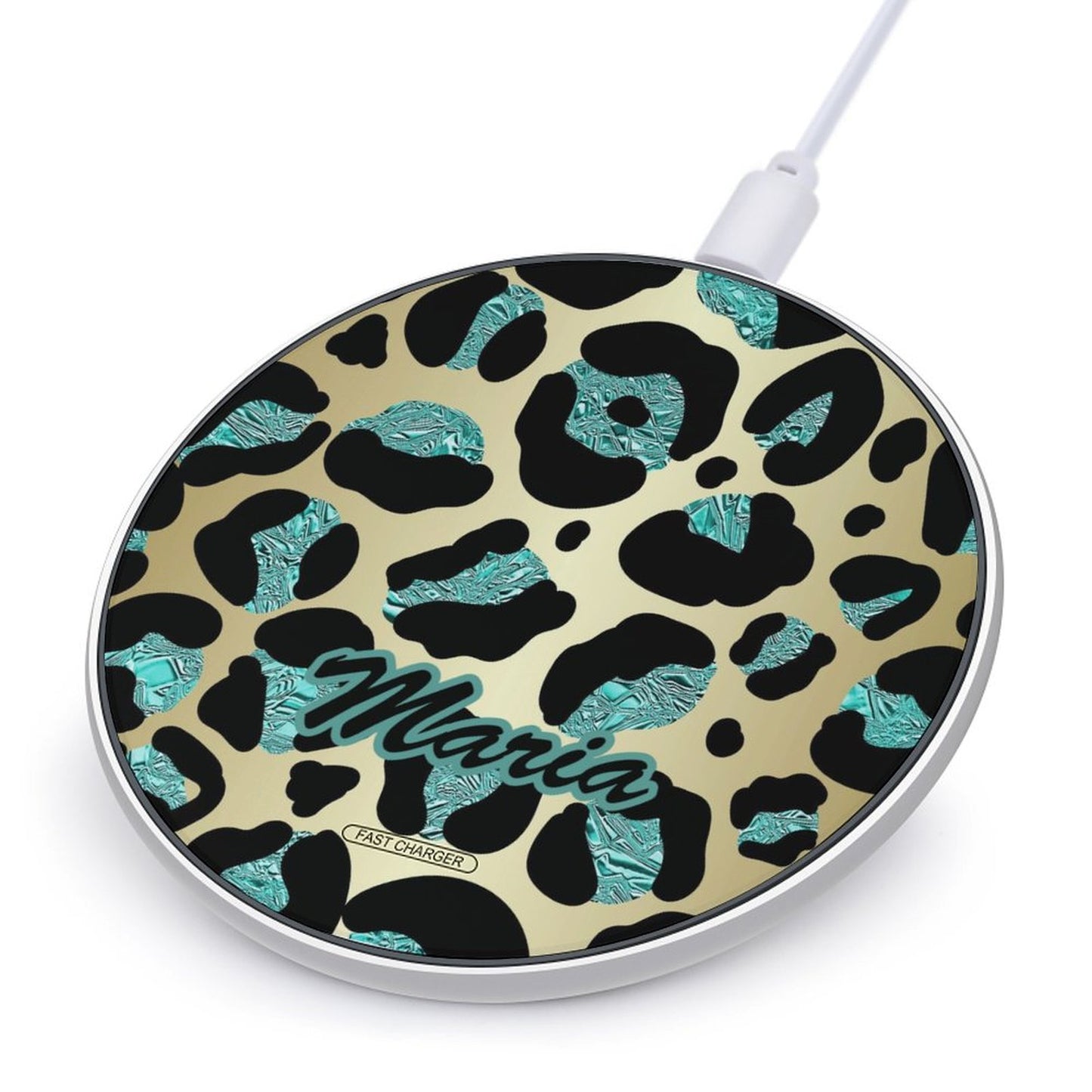 Wireless Charging Pad Safari Turquoise 16, Personalized