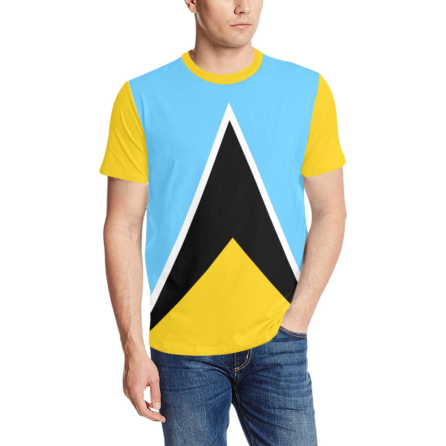 St Lucia Flag Men's T Shirts