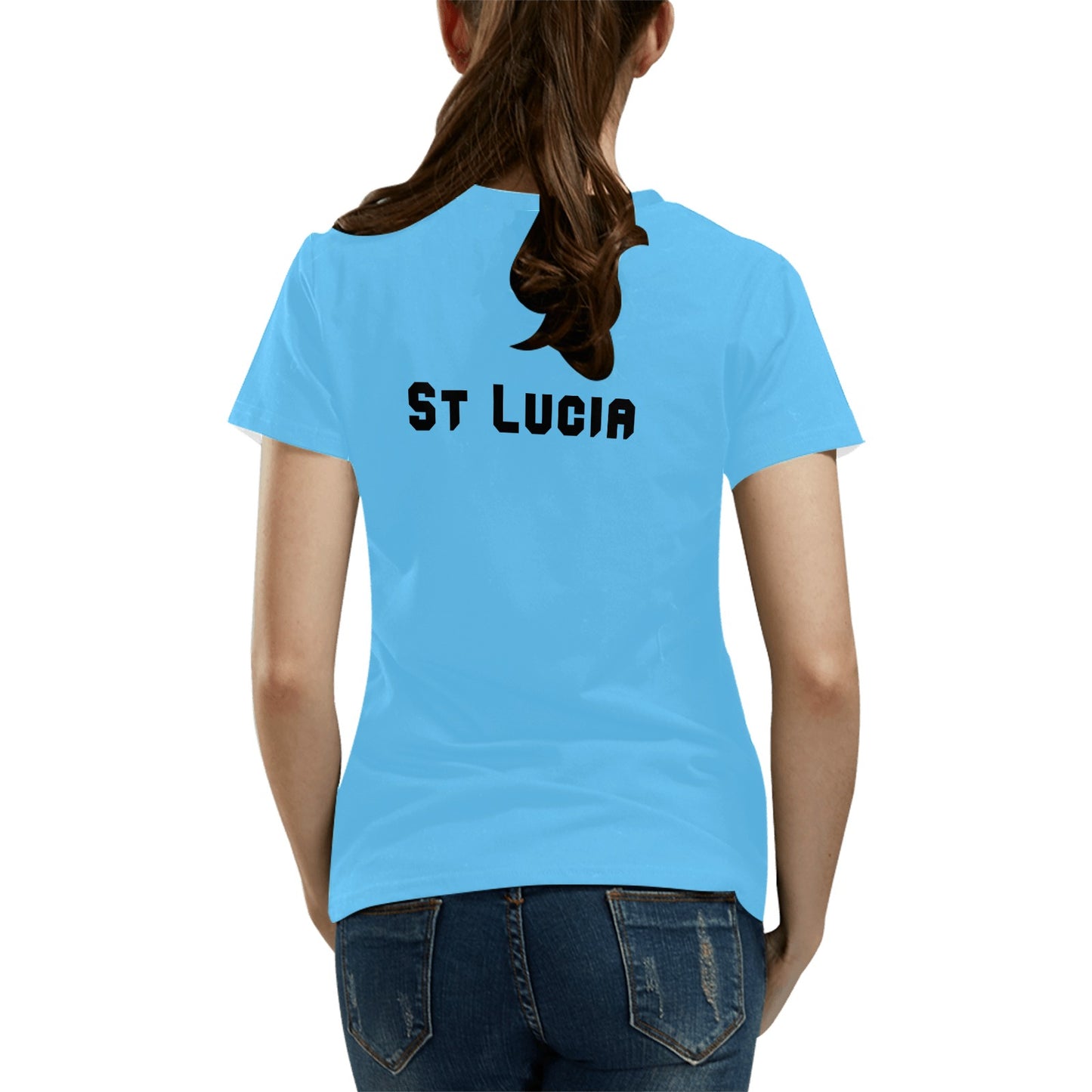 St Lucia Flag All Over Print T-Shirt for Women